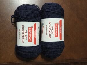 Craft Smart Value VS07 Navy 100% Acrylic Worsted Weight 4 Yarn Skeins Lot 2